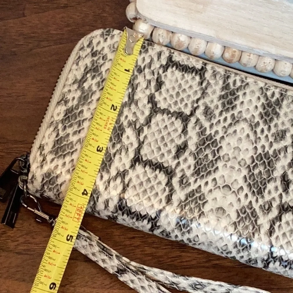 A New Day snakeskin double zip wallet with removable wristlet strap